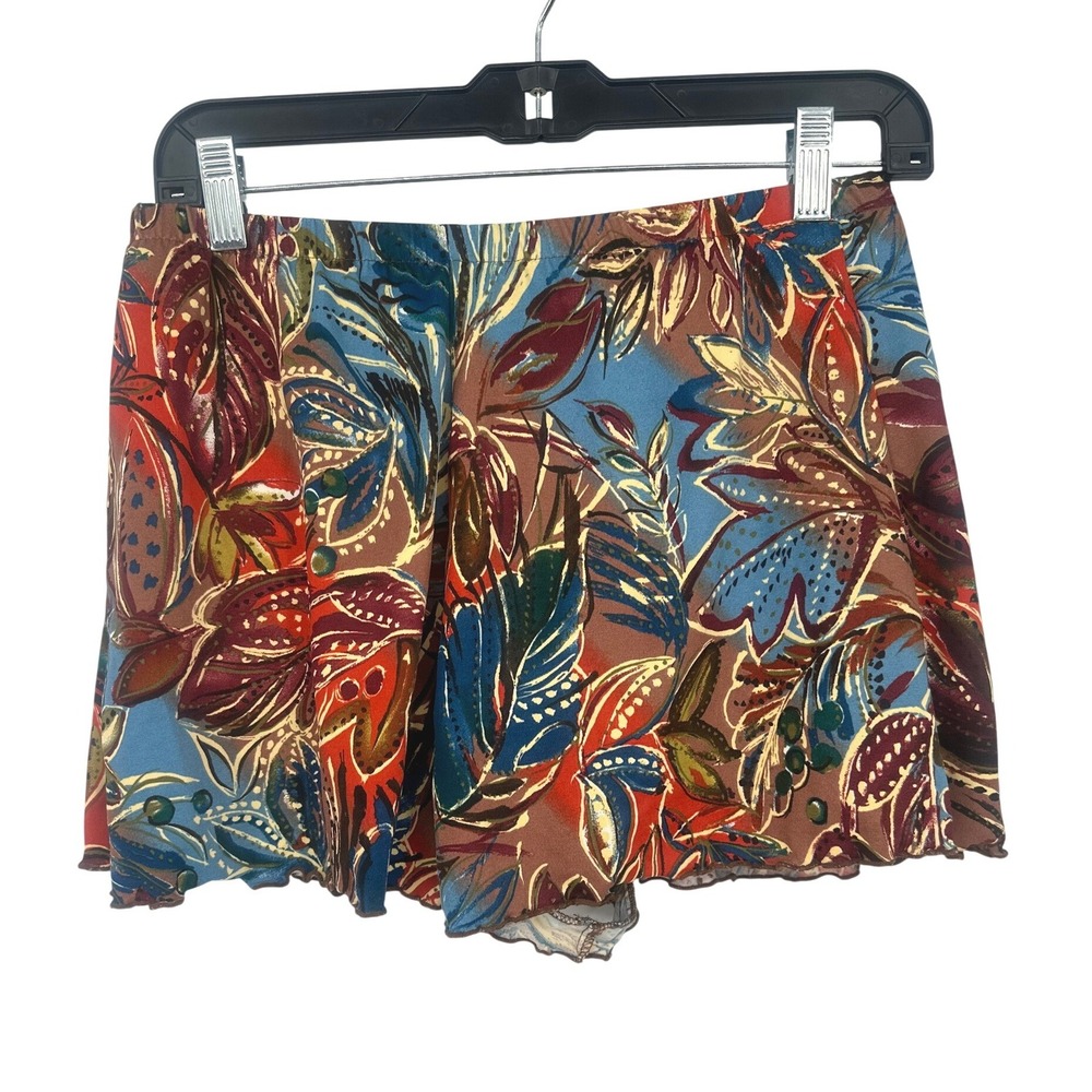 Vintage Jantzen Swim Shorts Women 10 Brown Floral High Waist Beach Retro USA 90s